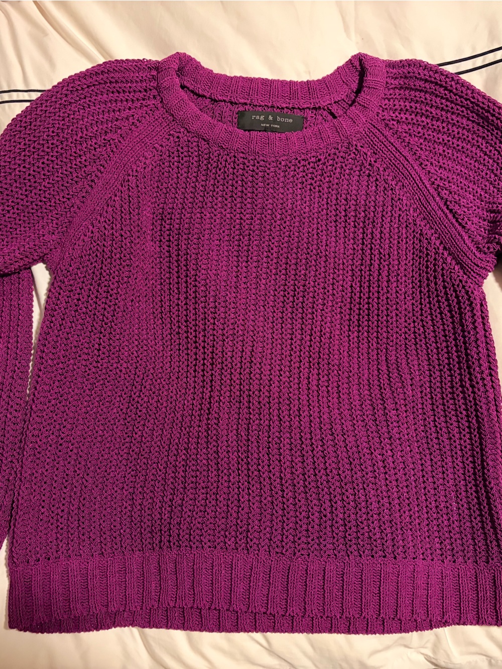 rag & bone Magenta Crewneck Knit Sweater